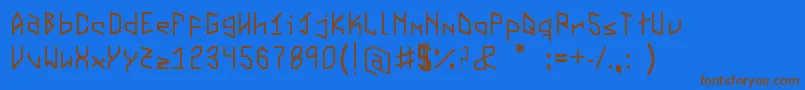 Virtualvectorvortex Font – Brown Fonts on Blue Background