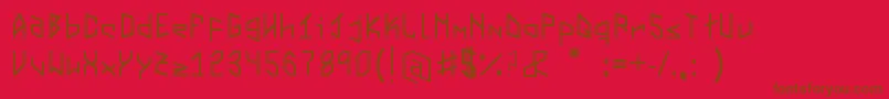 Virtualvectorvortex-Schriftart – Braune Schriften auf rotem Hintergrund
