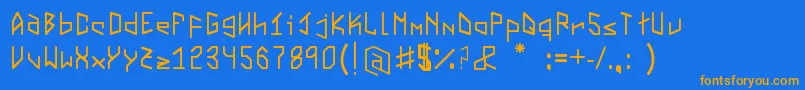 Virtualvectorvortex Font – Orange Fonts on Blue Background