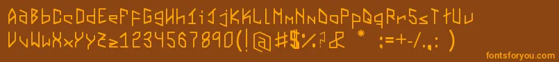 Virtualvectorvortex Font – Orange Fonts on Brown Background