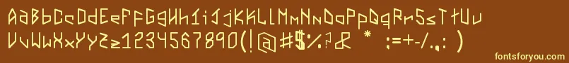 Virtualvectorvortex Font – Yellow Fonts on Brown Background
