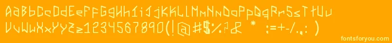 Virtualvectorvortex-Schriftart – Gelbe Schriften auf orangefarbenem Hintergrund