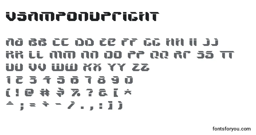 Шрифт V5AmponUpright – алфавит, цифры, специальные символы