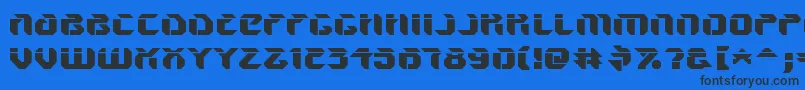 V5AmponUpright Font – Black Fonts on Blue Background
