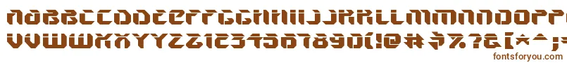 V5AmponUpright-Schriftart – Braune Schriften auf weißem Hintergrund
