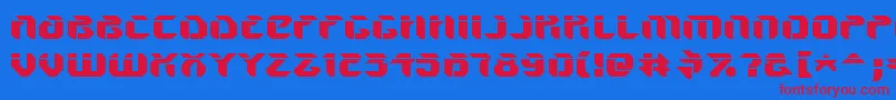 V5AmponUpright Font – Red Fonts on Blue Background