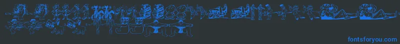 RandomThing1-Schriftart – Blaue Schriften auf schwarzem Hintergrund