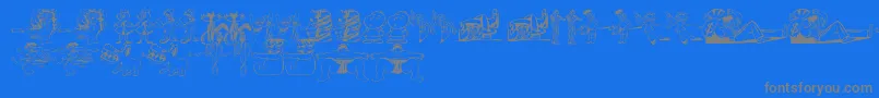 RandomThing1-Schriftart – Graue Schriften auf blauem Hintergrund