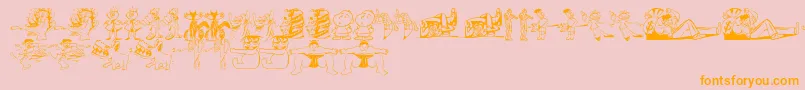 fuente RandomThing1 – Fuentes Naranjas Sobre Fondo Rosa