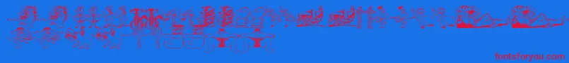 Fonte RandomThing1 – fontes vermelhas em um fundo azul