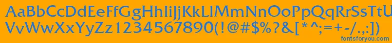 FrizQuadrataRegular Font – Blue Fonts on Orange Background