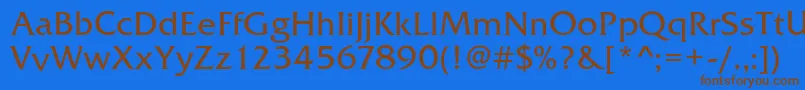 FrizQuadrataRegular Font – Brown Fonts on Blue Background