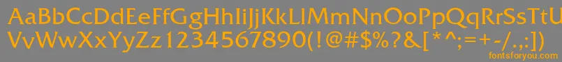 FrizQuadrataRegular Font – Orange Fonts on Gray Background
