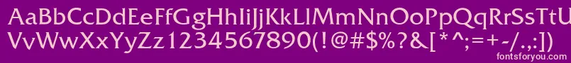 FrizQuadrataRegular Font – Pink Fonts on Purple Background