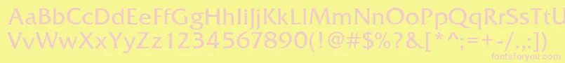 FrizQuadrataRegular Font – Pink Fonts on Yellow Background