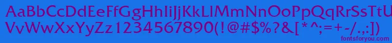 FrizQuadrataRegular Font – Purple Fonts on Blue Background