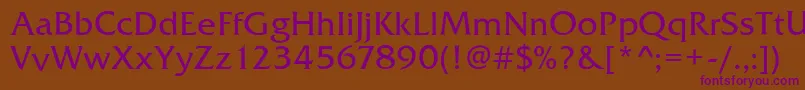 FrizQuadrataRegular Font – Purple Fonts on Brown Background