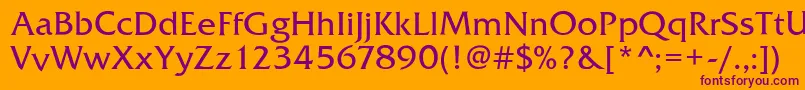 FrizQuadrataRegular Font – Purple Fonts on Orange Background