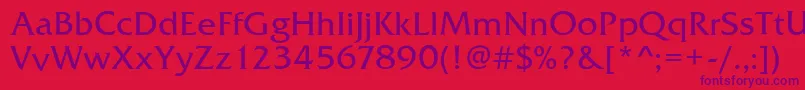 FrizQuadrataRegular Font – Purple Fonts on Red Background