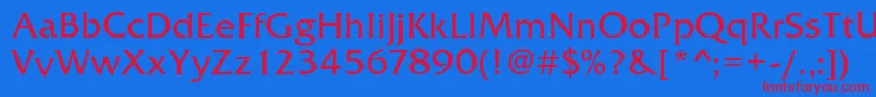 FrizQuadrataRegular Font – Red Fonts on Blue Background
