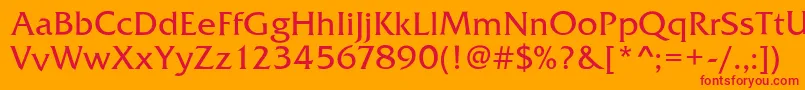 FrizQuadrataRegular Font – Red Fonts on Orange Background