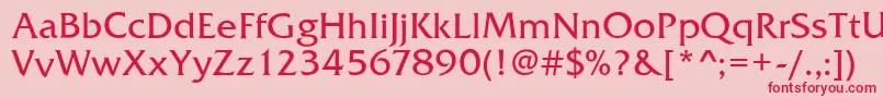 FrizQuadrataRegular Font – Red Fonts on Pink Background