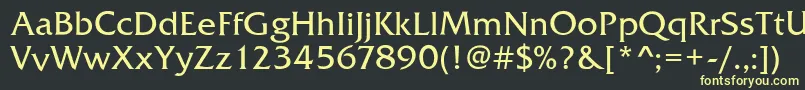 FrizQuadrataRegular Font – Yellow Fonts on Black Background