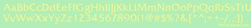 Police FrizQuadrataRegular – polices jaunes sur fond vert