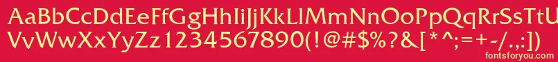 FrizQuadrataRegular Font – Yellow Fonts on Red Background