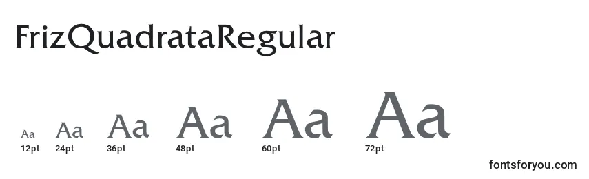 Размеры шрифта FrizQuadrataRegular