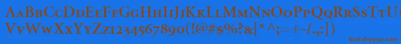 MinionSemiboldSmallCapsOldstyleFigures Font – Brown Fonts on Blue Background