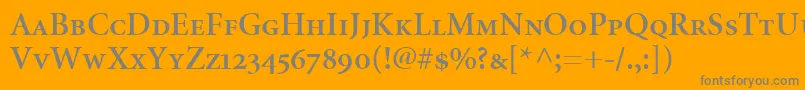 MinionSemiboldSmallCapsOldstyleFigures Font – Gray Fonts on Orange Background