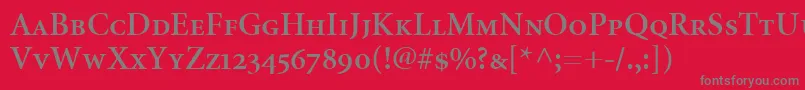 MinionSemiboldSmallCapsOldstyleFigures Font – Gray Fonts on Red Background