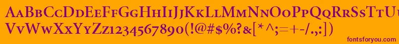 MinionSemiboldSmallCapsOldstyleFigures Font – Purple Fonts on Orange Background