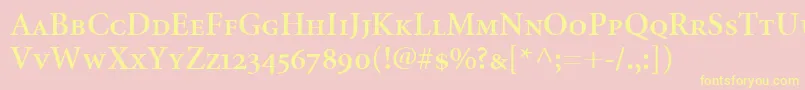 MinionSemiboldSmallCapsOldstyleFigures Font – Yellow Fonts on Pink Background