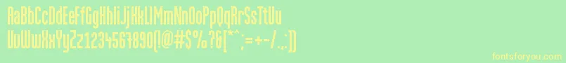 フォントMartenGrotesquec – 黄色の文字が緑の背景にあります