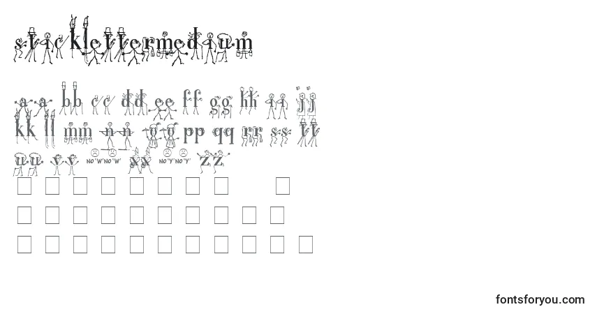 Schriftart Sticklettermedium – Alphabet, Zahlen, spezielle Symbole