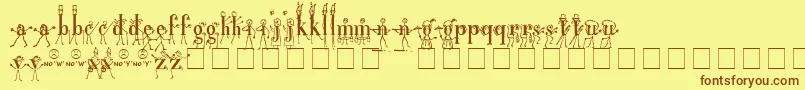 Czcionka Sticklettermedium – brązowe czcionki na żółtym tle