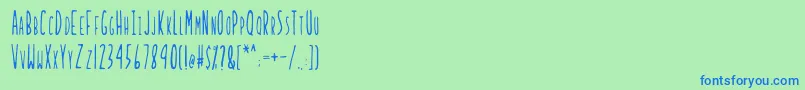 Police LadybugRegularB – polices bleues sur fond vert