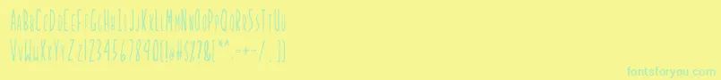 Weitere Informationen zur LadybugRegularB-Schriftart LadybugRegularB-Schriftart – Grüne Schriften auf gelbem Hintergrund