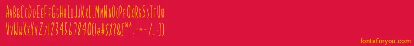 LadybugRegularB Font – Orange Fonts on Red Background