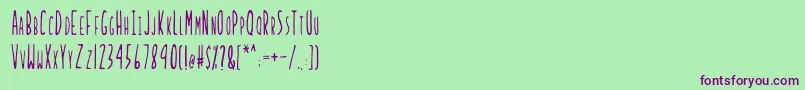 Fonte LadybugRegularB – fontes roxas em um fundo verde