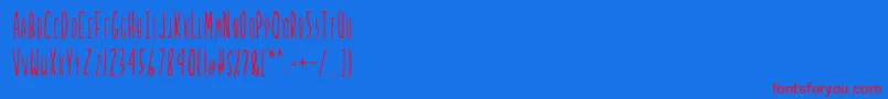 LadybugRegularB Font – Red Fonts on Blue Background