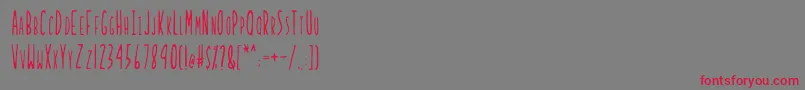 LadybugRegularB Font – Red Fonts on Gray Background