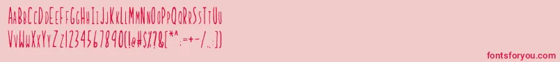 LadybugRegularB Font – Red Fonts on Pink Background