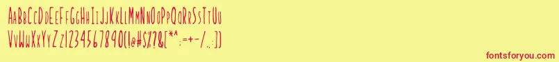 LadybugRegularB Font – Red Fonts on Yellow Background
