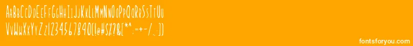 LadybugRegularB-Schriftart – Weiße Schriften auf orangefarbenem Hintergrund