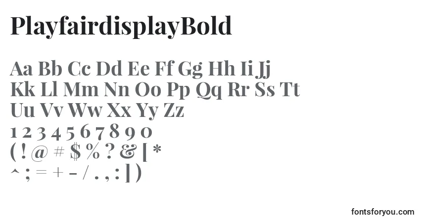 Шрифт PlayfairdisplayBold – алфавит, цифры, специальные символы