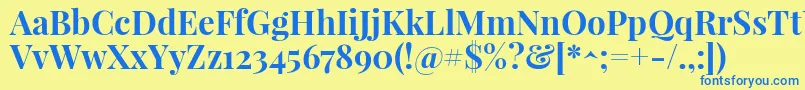 PlayfairdisplayBold Font – Blue Fonts on Yellow Background
