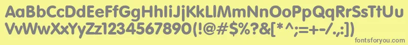 フォントStRundschrift – 黄色の背景に灰色の文字
